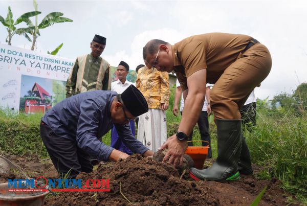 Pj Wali Kota Batu Lakukan Peletakan Batu Pertama Pembangunan Griya Yatimpreneur untuk Anak Yatim