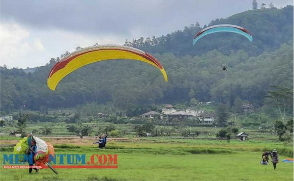 Terbang Tandem Paralayang di Gunung Banyak Kota Batu Jadi Sensani Beda Wisatawan saat Liburan